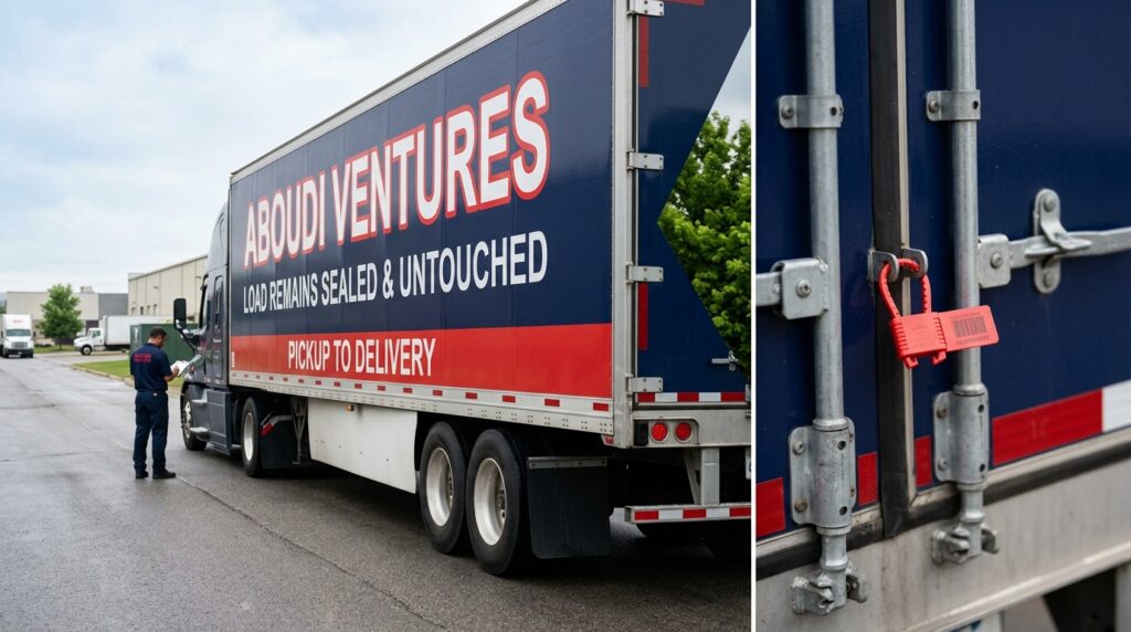 Sealed trailer freight transported by Aboudi Ventures